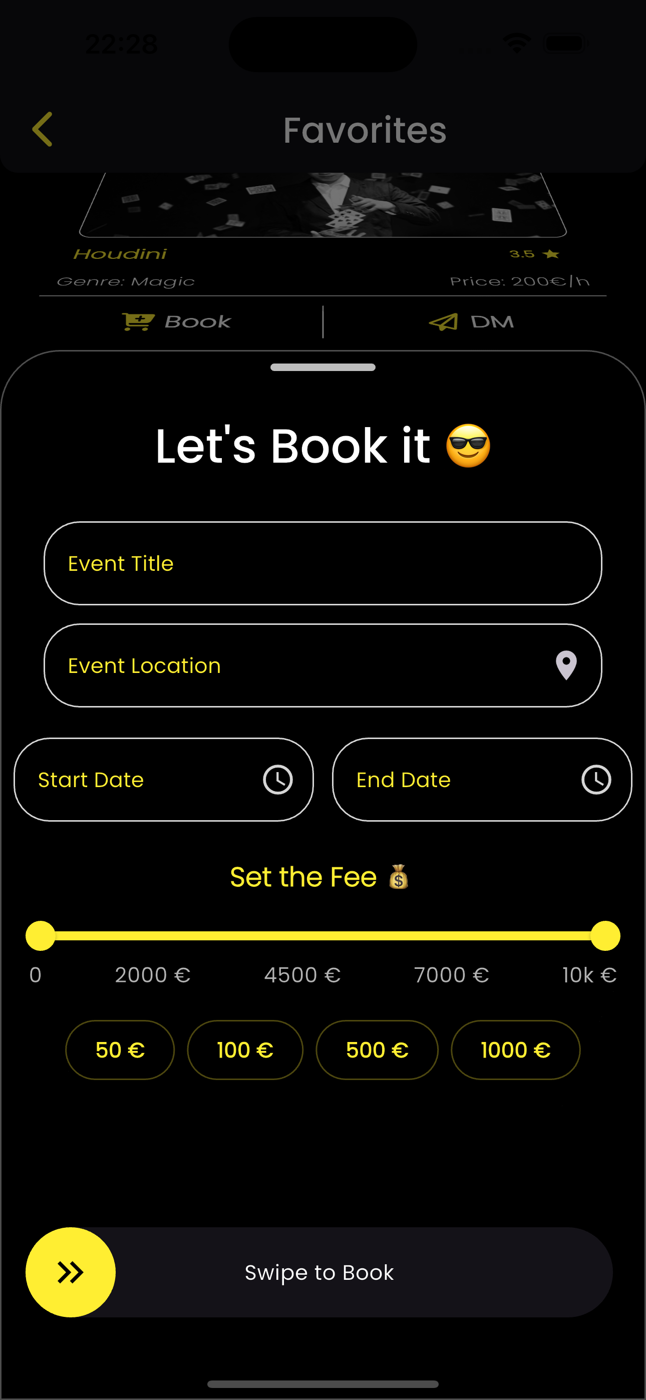 Artemi booking flow